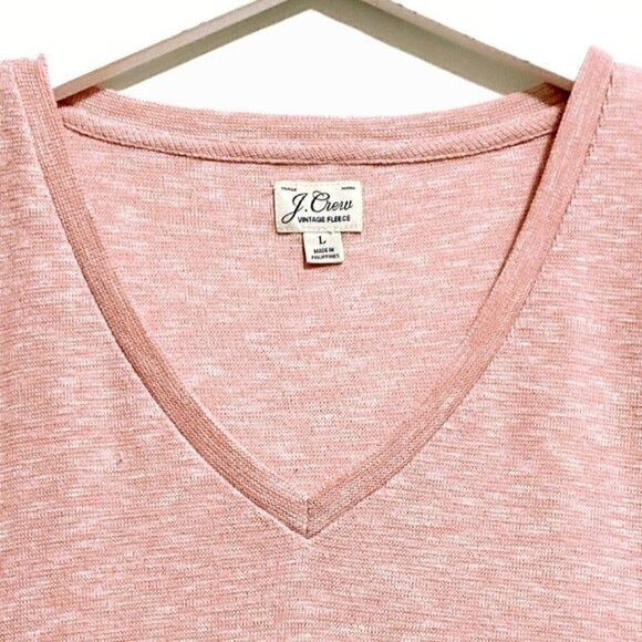 J. Crew V-neck pink space-dyed Top, size L - Picture 3 of 9